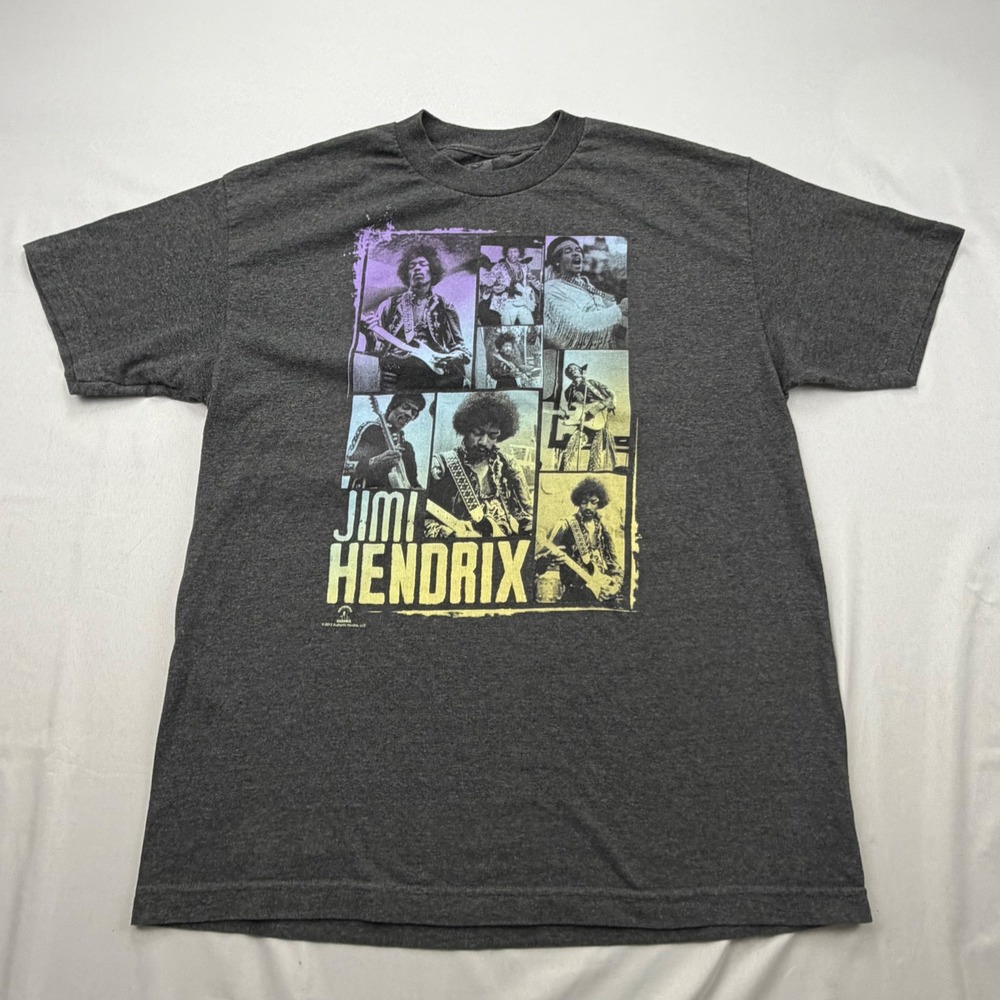 Zion Jimi Hendrix Graphic T-Shirt Mens Large Grey 2012 Rock Band‎ Tee Collage